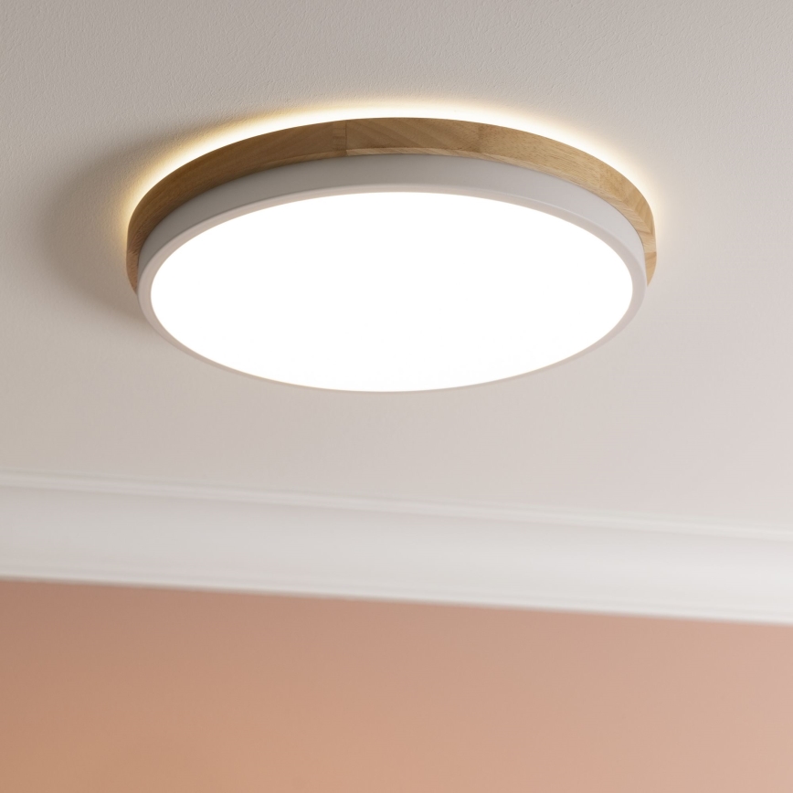 Brilliant - LED Stmívatelné stropní svítidlo BAARLO LED/24W/230V pr. 35 cm bílá/gumovník - FSC certifikováno