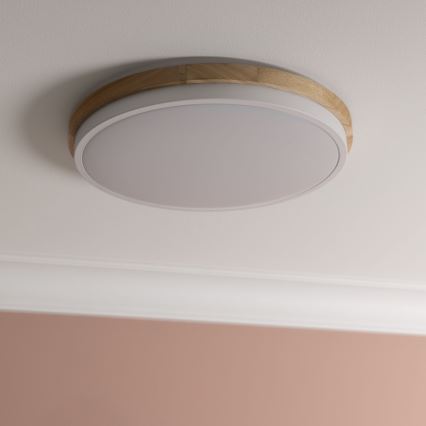 Brilliant - LED Stmívatelné stropní svítidlo BAARLO LED/24W/230V pr. 35 cm bílá/gumovník - FSC certifikováno