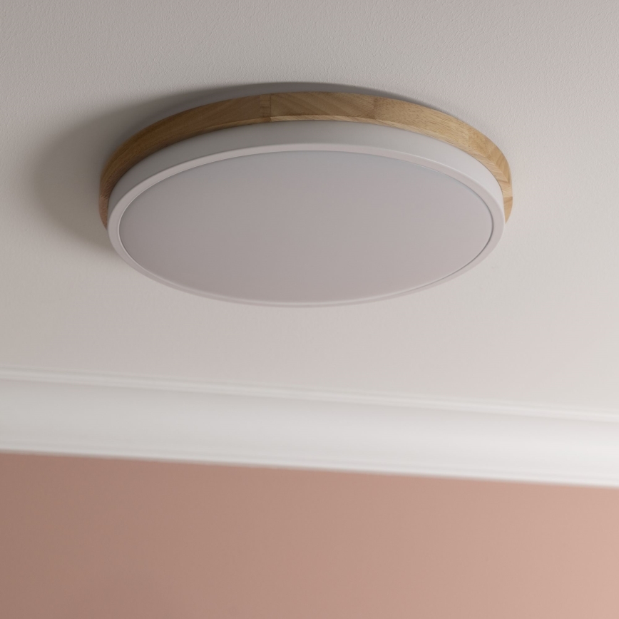 Brilliant - LED Stmívatelné stropní svítidlo BAARLO LED/24W/230V pr. 35 cm bílá/gumovník - FSC certifikováno
