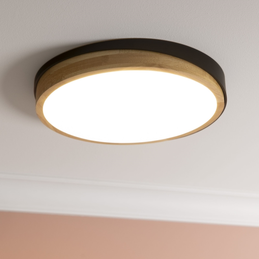 Brilliant - LED Stmívatelné stropní svítidlo BAARLO LED/24W/230V pr. 35 cm černá/gumovník - FSC certifikováno