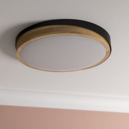 Brilliant - LED Stmívatelné stropní svítidlo BAARLO LED/24W/230V pr. 35 cm černá/gumovník - FSC certifikováno