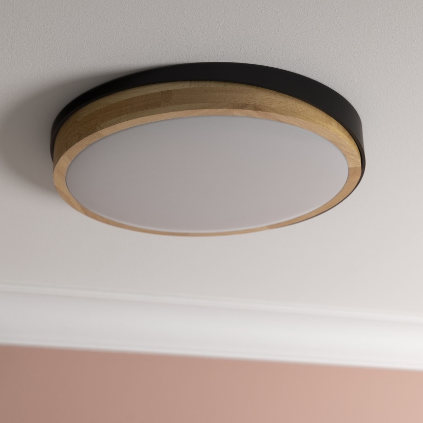 Brilliant - LED Stmívatelné stropní svítidlo BAARLO LED/24W/230V pr. 35 cm černá/gumovník - FSC certifikováno