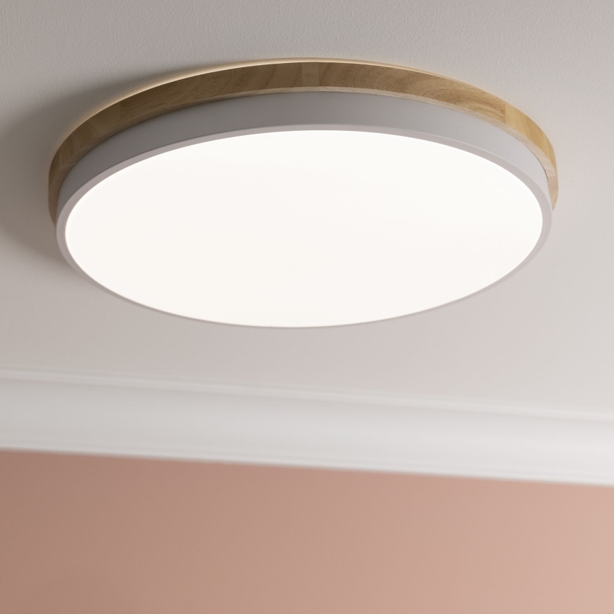 Brilliant - LED Stmívatelné stropní svítidlo BAARLO LED/36W/230V 3000-6500K pr. 50 cm bílá/gumovník + dálkové ovládání - FSC certifikováno