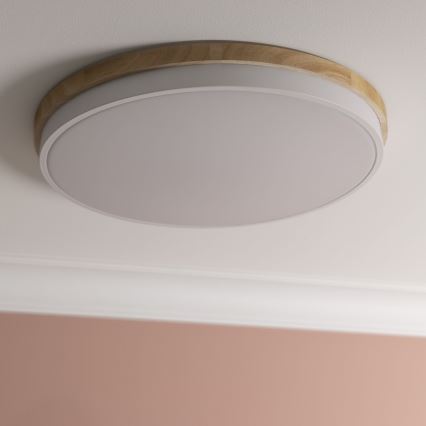 Brilliant - LED Stmívatelné stropní svítidlo BAARLO LED/36W/230V 3000-6500K pr. 50 cm bílá/gumovník + dálkové ovládání - FSC certifikováno