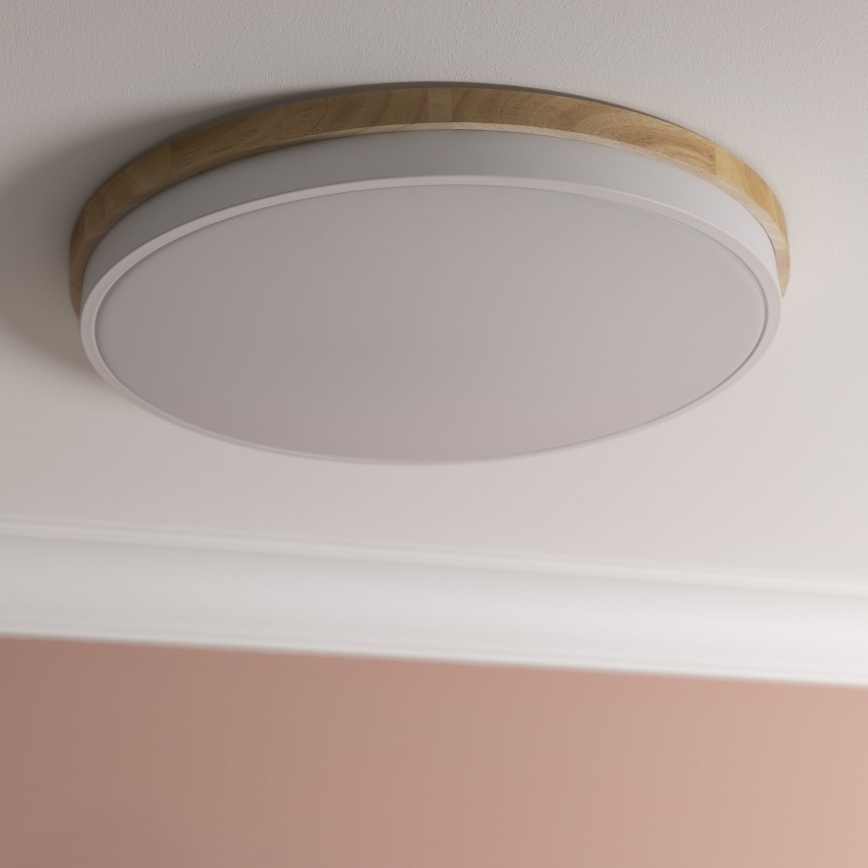 Brilliant - LED Stmívatelné stropní svítidlo BAARLO LED/36W/230V 3000-6500K pr. 50 cm bílá/gumovník + dálkové ovládání - FSC certifikováno