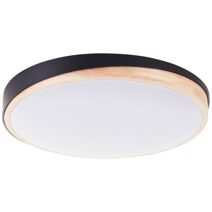 Brilliant - LED Stmívatelné stropní svítidlo BAARLO LED/36W/230V 3000-6500K pr. 50 cm černá/gumovník + dálkové ovládání - FSC certifikováno