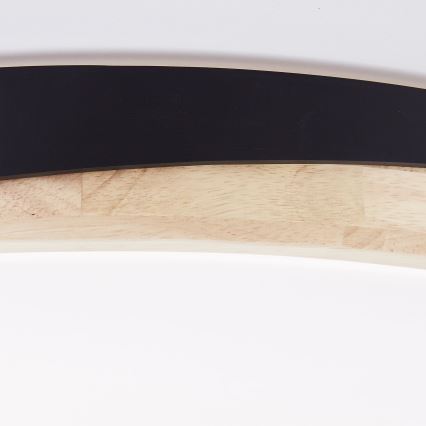 Brilliant - LED Stmívatelné stropní svítidlo BAARLO LED/36W/230V 3000-6500K pr. 50 cm černá/gumovník + dálkové ovládání - FSC certifikováno