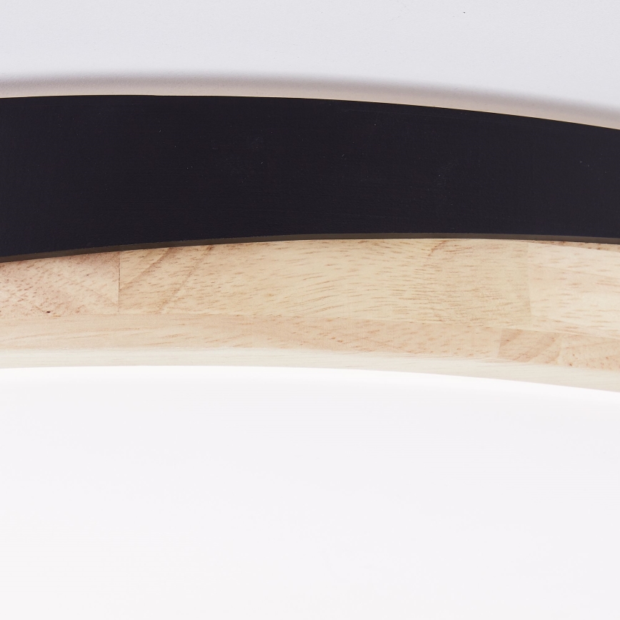 Brilliant - LED Stmívatelné stropní svítidlo BAARLO LED/36W/230V 3000-6500K pr. 50 cm černá/gumovník + dálkové ovládání - FSC certifikováno