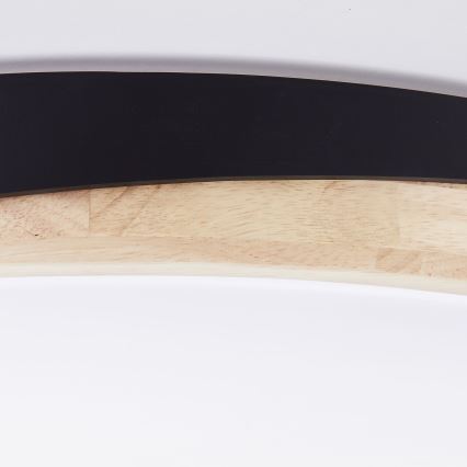 Brilliant - LED Stmívatelné stropní svítidlo BAARLO LED/36W/230V 3000-6500K pr. 50 cm černá/gumovník + dálkové ovládání - FSC certifikováno