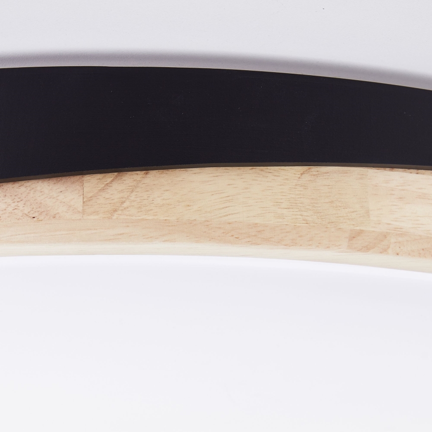 Brilliant - LED Stmívatelné stropní svítidlo BAARLO LED/36W/230V 3000-6500K pr. 50 cm černá/gumovník + dálkové ovládání - FSC certifikováno