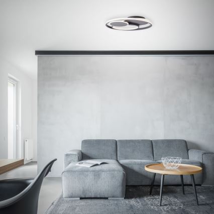 Brilliant - LED Stmívatelné stropní svítidlo RUNDA LED/50W/230V 3000-6500K černá + dálkové ovládání