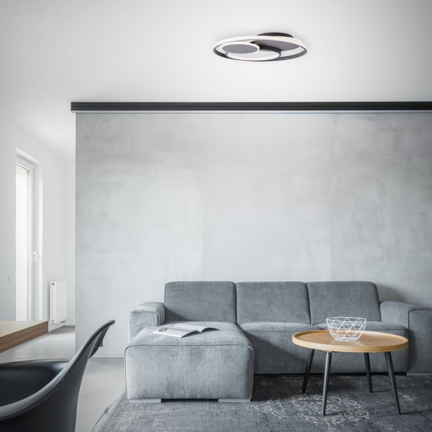 Brilliant - LED Stmívatelné stropní svítidlo RUNDA LED/50W/230V 3000-6500K černá + dálkové ovládání