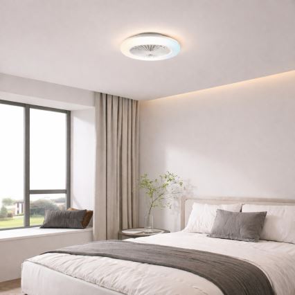 Brilliant - LED Stmívatelné stropní svítidlo s ventilátorem MONTERO LED/20W/230V 2700-6500K pr. 42 cm bílá + dálkové ovládání