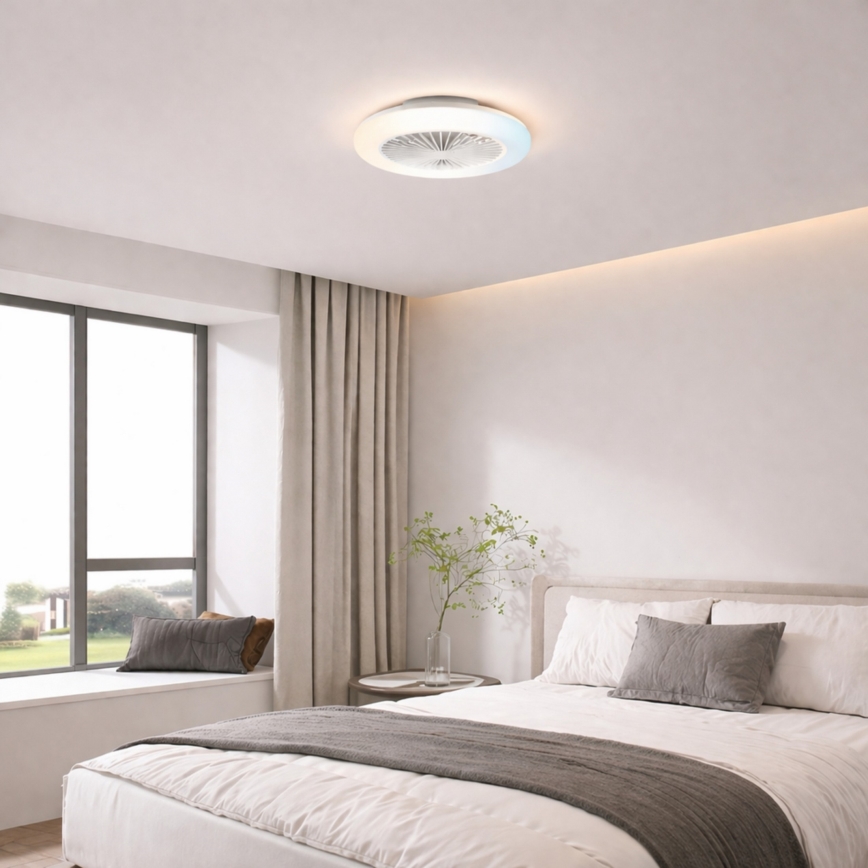 Brilliant - LED Stmívatelné stropní svítidlo s ventilátorem MONTERO LED/20W/230V 2700-6500K pr. 42 cm bílá + dálkové ovládání