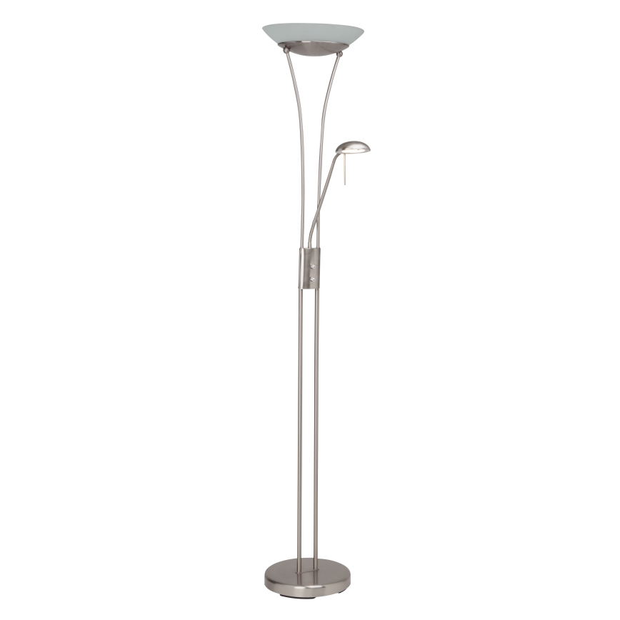 Brilliant - LED Stmívatelná stojací lampa FINN 2xLED/13W/230V matný chrom