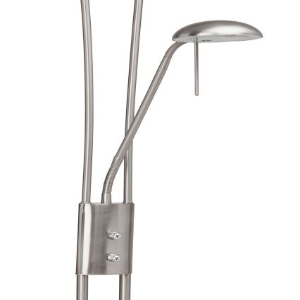 Brilliant - LED Stmívatelná stojací lampa FINN 2xLED/13W/230V matný chrom
