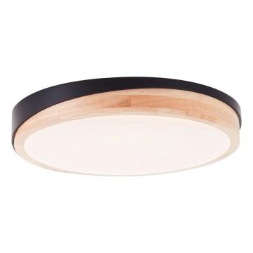 Brilliant - LED Stmívatelné stropní svítidlo BAARLO LED/24W/230V pr. 35 cm černá/gumovník - FSC certifikováno