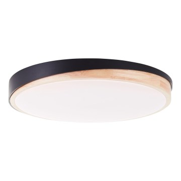 Brilliant - LED Stmívatelné stropní svítidlo BAARLO LED/36W/230V 3000-6500K pr. 50 cm černá/gumovník + dálkové ovládání - FSC certifikováno