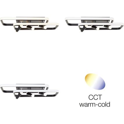 Brilliant - LED Stmívatelné stropní svítidlo DALIDA LED/54W/230V 3000-6500K 45,2x66 cm černá + dálkové ovládání