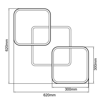 Brilliant - LED Stmívatelné stropní svítidlo DENNET LED/40W/230V 3000K 62x62 cm