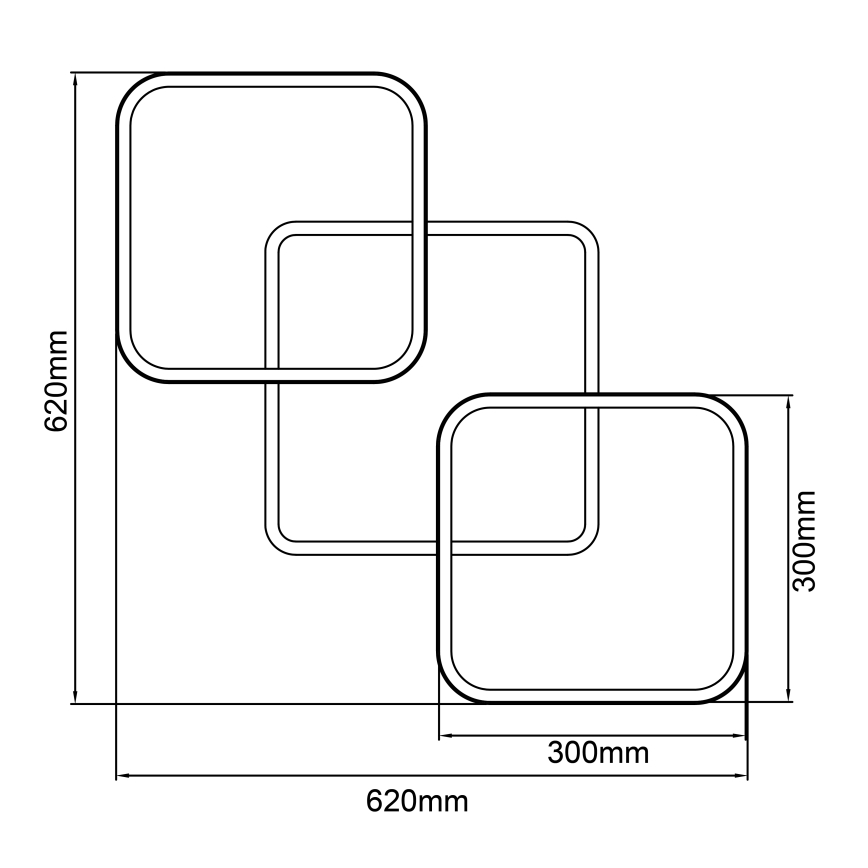 Brilliant - LED Stmívatelné stropní svítidlo DENNET LED/40W/230V 3000K 62x62 cm