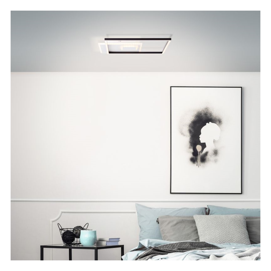 Brilliant - LED Stmívatelné stropní svítidlo IORGO LED/40W/230V 3000K 43,5x43,5 cm bílá/černá