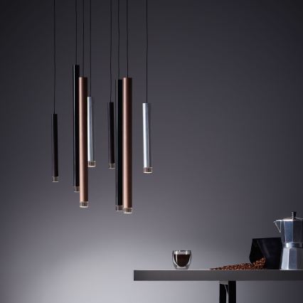 Brilliant - LED Stmívatelný lustr na lanku CEMBALO LED/32W/230V matný chrom/černá/hnědá