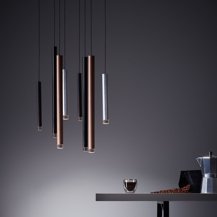 Brilliant - LED Stmívatelný lustr na lanku CEMBALO LED/32W/230V matný chrom/černá/hnědá