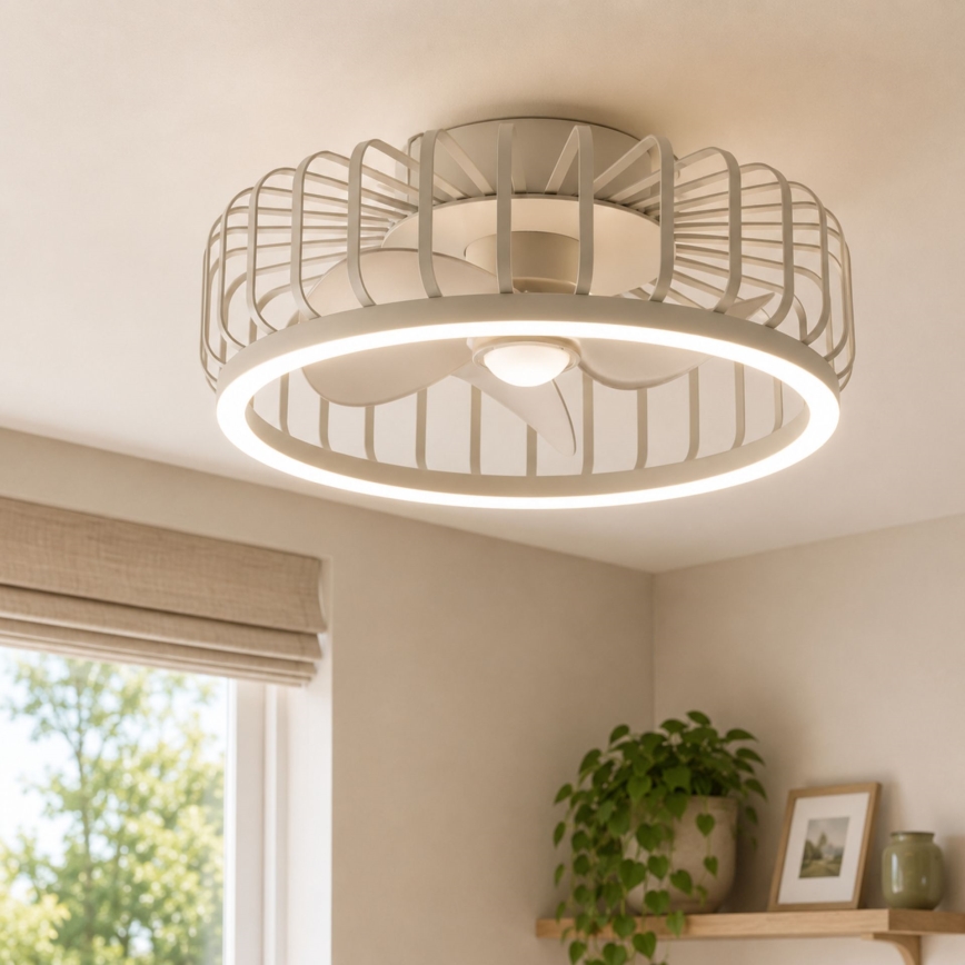 Brilliant - LED Stmívatelné stropní svítidlo s ventilátorem CAPO LED/36W/230V 2700-6500K pr. 48 cm béžová + dálkové ovládání