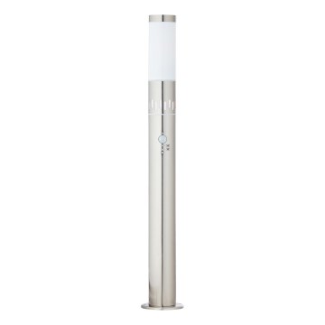 Brilliant - LED Venkovní lampa se senzorem LEIGH LED/0,9W/230V + 1xE27/11W 80 cm IP44 lesklý chrom