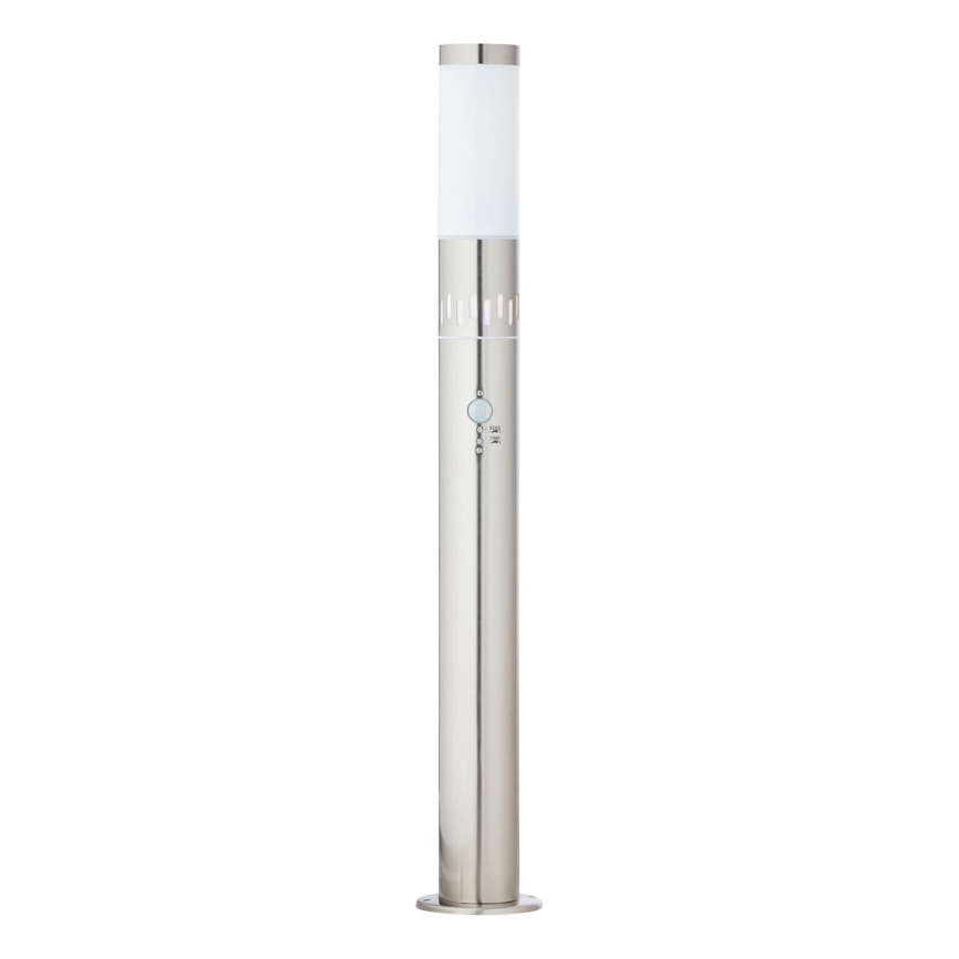 Brilliant - LED Venkovní lampa se senzorem LEIGH LED/0,9W/230V + 1xE27/11W 80 cm IP44 lesklý chrom