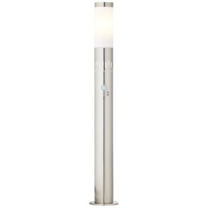 Brilliant - LED Venkovní lampa se senzorem LEIGH LED/0,9W/230V + 1xE27/11W 80 cm IP44 lesklý chrom