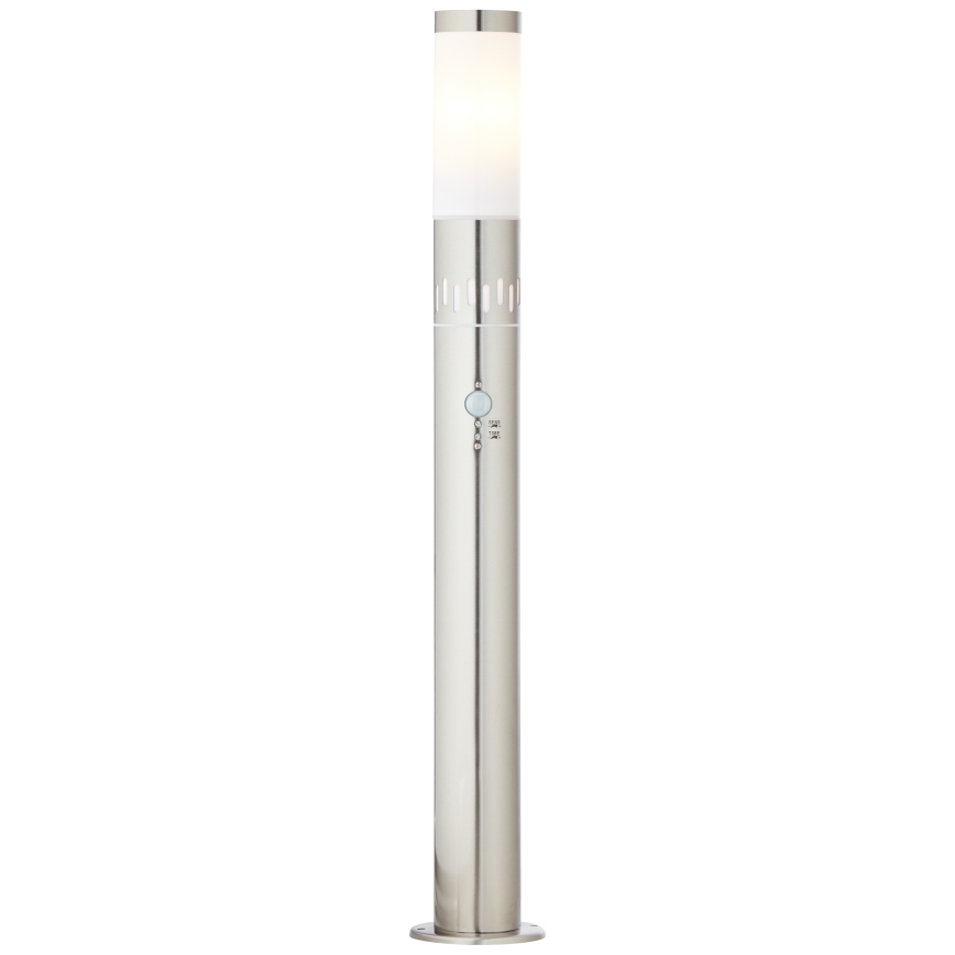 Brilliant - LED Venkovní lampa se senzorem LEIGH LED/0,9W/230V + 1xE27/11W 80 cm IP44 lesklý chrom