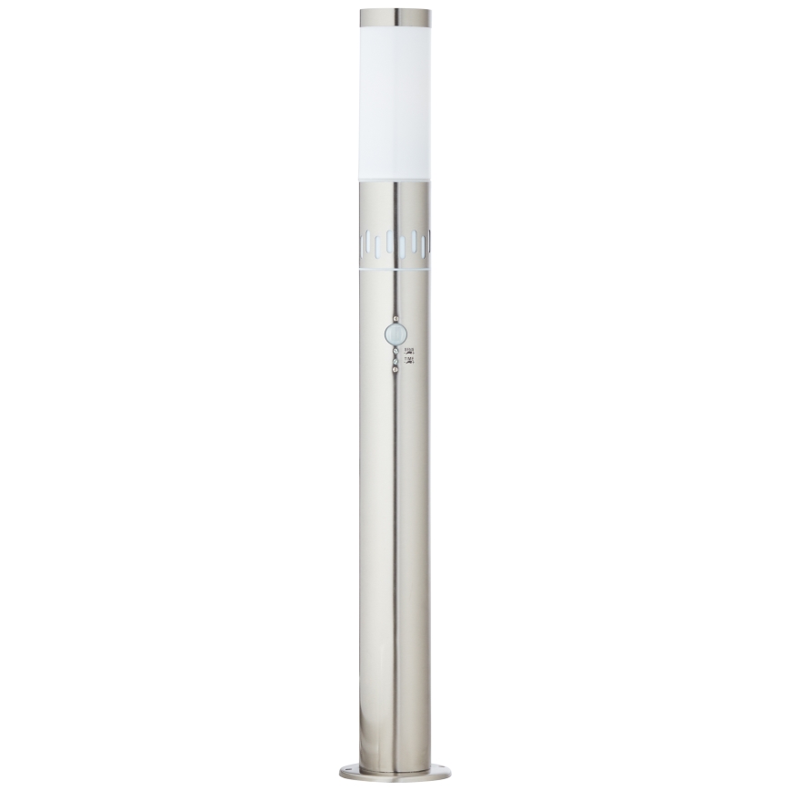 Brilliant - LED Venkovní lampa se senzorem LEIGH LED/0,9W/230V + 1xE27/11W 80 cm IP44 lesklý chrom