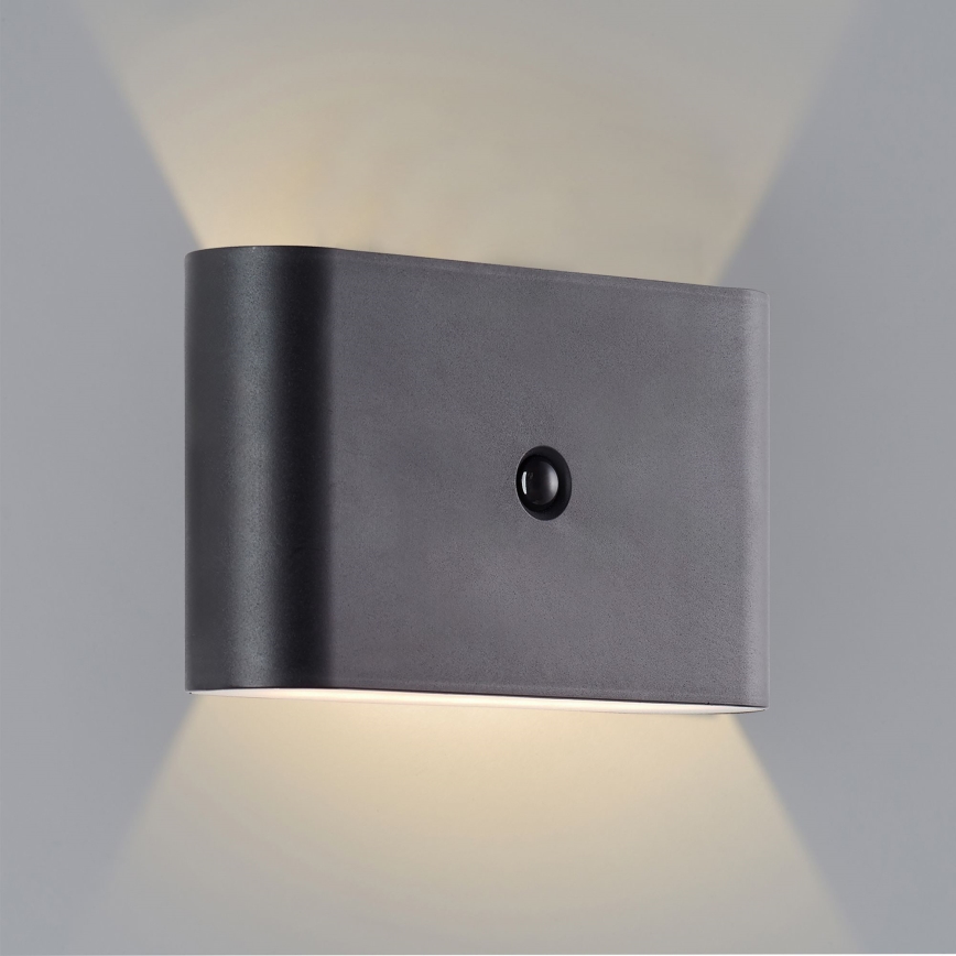 Brilliant - LED Venkovní nabíjecí nástěnné svítidlo se senzorem XINO LED/3W/5V 3600 mAh IP44 černá