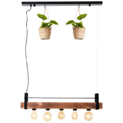 Brilliant - Lustr na lanku BANKWOOD 5xE27/28W/230V topol