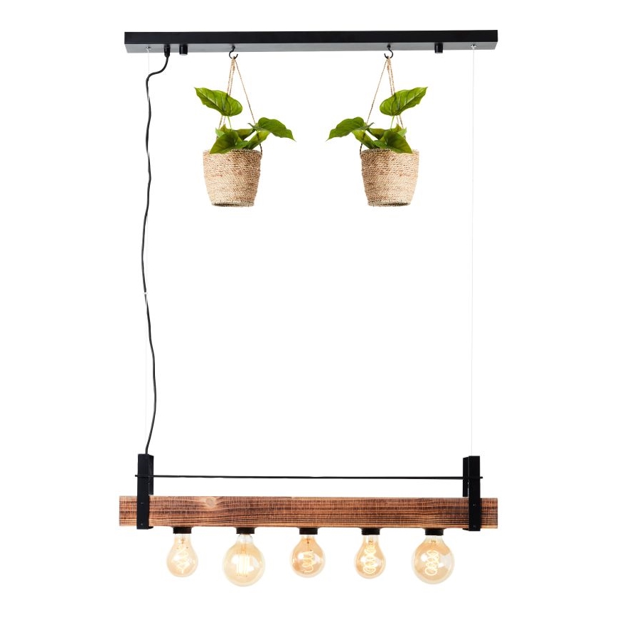 Brilliant - Lustr na lanku BANKWOOD 5xE27/28W/230V topol