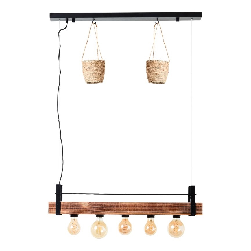 Brilliant - Lustr na lanku BANKWOOD 5xE27/28W/230V topol