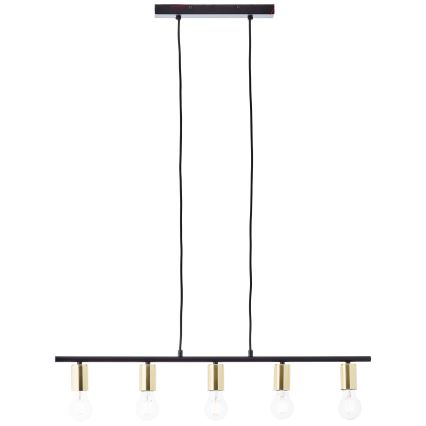 Brilliant - Lustr na lanku KERRY 5xE27/40W/230V černá/mosaz