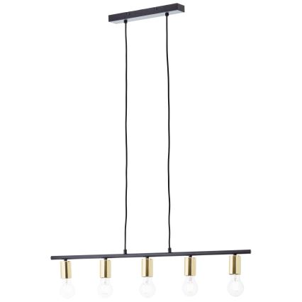 Brilliant - Lustr na lanku KERRY 5xE27/40W/230V černá/mosaz