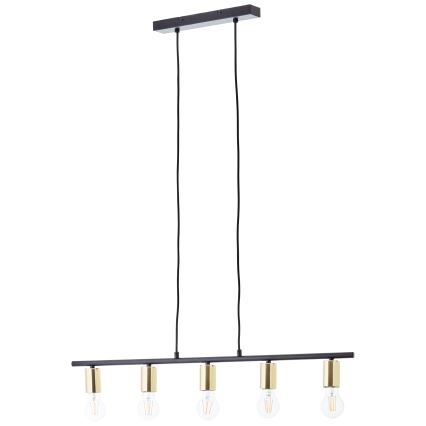 Brilliant - Lustr na lanku KERRY 5xE27/40W/230V černá/mosaz