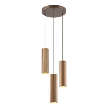 Brilliant - Lustr na lanku LAKEWOOD 3xGU10/10W/230V pr. 28 cm hnědá