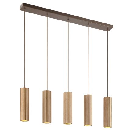 Brilliant - Lustr na lanku LAKEWOOD 5xGU10/10W/230V hnědá