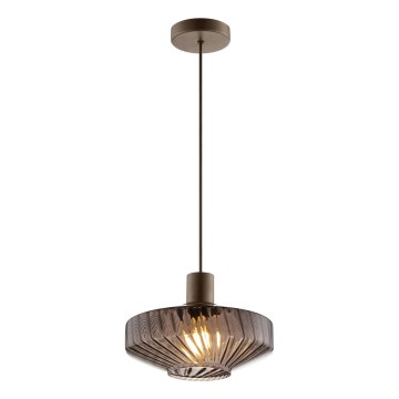 Brilliant - Lustr na lanku LYN 1xE27/20W/230V pr. 28 cm hnědá/kouřová hnědá