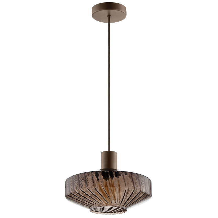 Brilliant - Lustr na lanku LYN 1xE27/20W/230V pr. 28 cm hnědá/kouřová hnědá