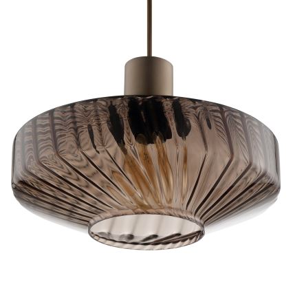Brilliant - Lustr na lanku LYN 1xE27/20W/230V pr. 28 cm hnědá/kouřová hnědá