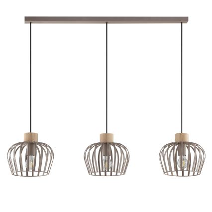 Brilliant - Lustr na lanku NORDIC CAGE 3xE27/20W/230V béžová
