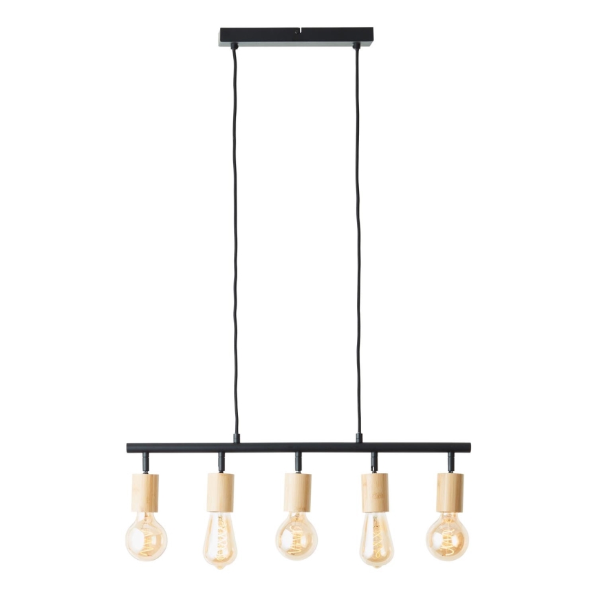 Brilliant - Lustr na lanku TIFFANY 5xE27/28W/230V černá/bambus