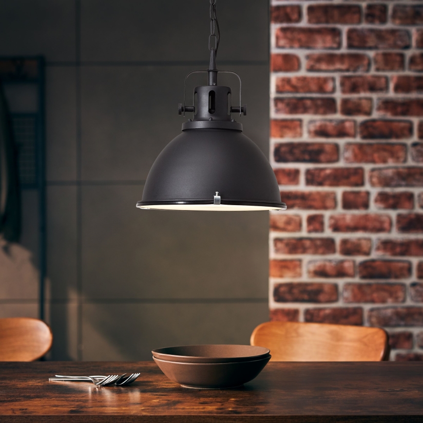 Brilliant - Lustr na řetězu JESPER GLAS 1xE27/60W/230V černá