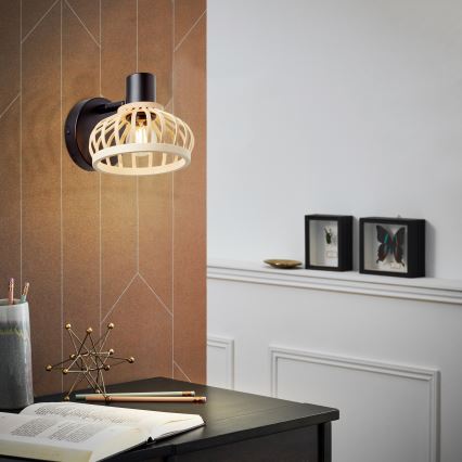 Brilliant - Nástěnná lampa NORAH 1xE14/28W/230V bambus
